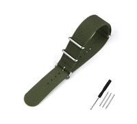 NBCNZCTSAS Bracelet de montre nervuré, en Nylon robuste, militaire, rétro, tressé, en tissu balistique, 20mm, 22mm, 18mm, 19mm(ARMY GREEN,19mm)