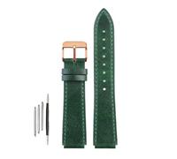 NBCNZCTSAS Bracelet de montre rétro en cuir for hommes, adapté for Casio Fit For g-shock AE-1200WH/1300/1000/A159 A158 A168, boucle en acier inoxydable(Green-rose gold)