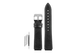 NBCNZCTSAS Bracelet de montre rétro en cuir for hommes, adapté for Casio Fit For g-shock AE-1200WH/1300/1000/A159 A158 A168, boucle en acier inoxydable(Black-steel buckle)