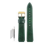 NBCNZCTSAS Bracelet de montre rétro en cuir for hommes, adapté for Casio Fit For g-shock AE-1200WH/1300/1000/A159 A158 A168, boucle en acier inoxydable(Green-gold buckle)