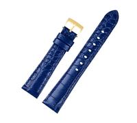 NBCNZCTSAS Bracelet de montre rose 17 mm for Swarovski 5547642 5452498 5452501 Bracelet de montre vert bleu Water Ghost Bracelet en cuir de qualité supérieure for femme(Blue-gold)