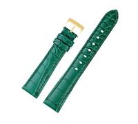 NBCNZCTSAS Bracelet de montre rose 17 mm for Swarovski 5547642 5452498 5452501 Bracelet de montre vert bleu Water Ghost Bracelet en cuir de qualité supérieure for femme(Green-gold)