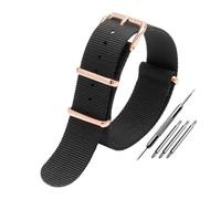 NBCNZCTSAS Bracelet de montre universel en toile de nylon for DW for Briston for Rolex 18 mm 20 mm 22 mm noir rouge vert kaki bleu sport for hommes et femmes(Black-RG pin,18mm)