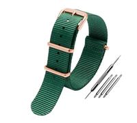 NBCNZCTSAS Bracelet de montre universel en toile de nylon for DW for Briston for Rolex 18 mm 20 mm 22 mm noir rouge vert kaki bleu sport for hommes et femmes(Green-RG pin,20mm)