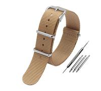 NBCNZCTSAS Bracelet de montre universel en toile de nylon for DW for Briston for Rolex 18 mm 20 mm 22 mm noir rouge vert kaki bleu sport for hommes et femmes(Khaki-S pin,20mm)