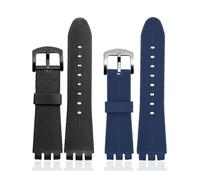 NBCNZCTSAS Bracelet en caoutchouc de Silicone noir, 23MM, spécialement adapté for montre Swatch YOS440 449 401G 447 448 IRONY, Bracelet de sport(Blue sk)