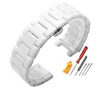 NBCNZCTSAS Bracelet en céramique concave 20*11mm 18*10mm 16*8m Fit for g-ucci Fit for Omega Fit for GC Guess Fit for Dior Pasha bracelet for encoche hommes femmes accessoires de bracelet de montre(WHI