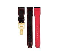 NBCNZCTSAS Bracelet en cuir for motif en fibre de carbone for IWC, adapté for la série Pilot IW377903 IW389108, bracelets de montre en cuir 20mm 21mm 22mm for hommes(02-gold bucke,22mm)