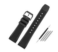 NBCNZCTSAS Bracelet en silicone Arc Mouth for IWC Fit for la série Portugal Iw390502/390503/390211 Bracelet souple Fermoir pliant en caoutchouc Bracelet de montre for hommes 22 mm(A-blue-silver)