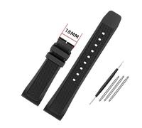 NBCNZCTSAS Bracelet en silicone Arc Mouth for IWC Fit for la série Portugal Iw390502/390503/390211 Bracelet souple Fermoir pliant en caoutchouc Bracelet de montre for hommes 22 mm(Black no bucke)