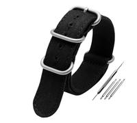 NBCNZCTSAS Bracelet en toile épaisse 20mm 22mm 24mm 26mm, sangles militaires en nylon robuste, bracelet de montre rétro tressé, bandes en tissu balistique adaptées for Tudor(Black-silver buckle,22mm)