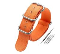 NBCNZCTSAS Bracelet en toile épaisse 20mm 22mm 24mm 26mm, sangles militaires en nylon robuste, bracelet de montre rétro tressé, bandes en tissu balistique adaptées for Tudor(Orange-silver buckle,20mm)