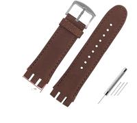 NBCNZCTSAS Bracelets de montre en cuir 23MM adaptés for Swatch, for IRONY YOS440 YOS449 448 447 401G, Bracelet de montre for hommes, fermoir en acier for outils(C-brown-silver)