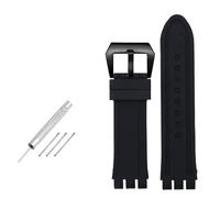 NBCNZCTSAS Bracelets de montre en cuir 23MM adaptés for Swatch, for IRONY YOS440 YOS449 448 447 401G, Bracelet de montre for hommes, fermoir en acier for outils(F-black-black)