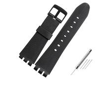 NBCNZCTSAS Bracelets de montre en cuir 23MM adaptés for Swatch, for IRONY YOS440 YOS449 448 447 401G, Bracelet de montre for hommes, fermoir en acier for outils(D-black-black)