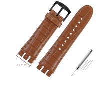 NBCNZCTSAS Bracelets de montre en cuir 23MM adaptés for Swatch, for IRONY YOS440 YOS449 448 447 401G, Bracelet de montre for hommes, fermoir en acier for outils(Lightbrown-black)
