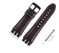 NBCNZCTSAS Bracelets de montre en cuir 23MM adaptés for Swatch, for IRONY YOS440 YOS449 448 447 401G, Bracelet de montre for hommes, fermoir en acier for outils(B-darkbrown-black)