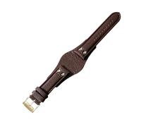 NBCNZCTSAS Bracelets de montre en cuir respirant et respectueux de la peau, adaptés for la série Fossil Ch2564 Ch2565 Ch2891 Ch3051, 22mm(Brown(LZ)-Golden-K8)
