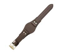 NBCNZCTSAS Bracelets de montre en cuir respirant et respectueux de la peau, adaptés for la série Fossil Ch2564 Ch2565 Ch2891 Ch3051, 22mm(Brown(PW)-Golden-K8)