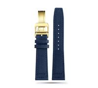 NBCNZCTSAS Bracelets de montre en Nylon et cuir for hommes, adaptés for la montre pilote Iwc série IW389101, 20mm 21mm 22mm(Blue gold,21mm)