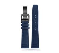 NBCNZCTSAS Bracelets de montre en Nylon et cuir for hommes, adaptés for la montre pilote Iwc série IW389101, 20mm 21mm 22mm(Blue black,22mm)