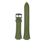 NBCNZCTSAS Convient for Casio Fit for Tissot Fit for teel Ocean Heart Edifice SeriesEFB-680 ECB-10D Bracelet de montre noir en toile de nylon surélevé for boucle ardillon(A-army green-black)