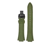 NBCNZCTSAS Convient for Casio Fit for Tissot Fit for teel Ocean Heart Edifice SeriesEFB-680 ECB-10D Bracelet de montre noir en toile de nylon surélevé for boucle ardillon(B-army green-black)