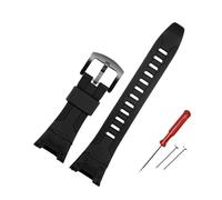 NBCNZCTSAS Convient for Casio for montre PROTREK PRG-110Y PRG-110C PRW-1300Y PRW-1500Y PRG-130Y bracelet de sport en résine 26mm accessoires de bracelet de montre en Silicone(Black-black)