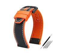 NBCNZCTSAS Convient for m-ido Helmsman M038 sangle M038431 M005 mâle en caoutchouc de Silicone 22mm(Orange white line bk,22mm)