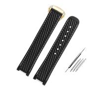 NBCNZCTSAS Convient for Omega Fit for Seahorse 300 Bracelet Fit for Observatoire AT150 Series Bracelet en silicone for broche en or bleu Captain 20 mm for homme(Black White gold)