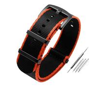 NBCNZCTSAS Convient for Rolex Fit for SEIKO Fit for MIDO Bracelet de montre en nylon 20 22 soyeux imperméable toile noire mouvement kaki Bracelet de montre Boucle de montre en acier inoxydable(A6 blac