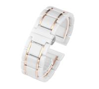 NBCNZCTSAS Convient for Samsung Gear S2 S3 en acier for bracelet en céramique Galaxy Watch 46 mm/42 mm/Active 2 1 40 mm 44 mm for Huawei Watch2 for bracelet de montre GT.(White X rose gold,18mm)