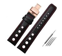 NBCNZCTSAS Cuir 1853 adapté for la série de courses sportives PRS516 T91 bracelet de montre couche supérieure 20mm adapté au bracelet de montre chopin(Black red RG)
