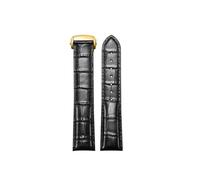 NBCNZCTSAS Fit For Omega Watch Strap Original en cuir véritable for hommes Fit for Omiga Seahorse Super Butterfly Fly Watch Band Femmes 18mm 19mm 20mm 21mm(Black-gold-b,21mm)