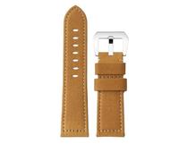 NBCNZCTSAS Fit for Panerai Fit for Fossil Fit for Breitling Bracelet de montre en toile double face 24mm Bracelet de montre rétro for hommes Bracelet épais en bas(Khaki Silver Buckle)
