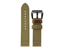 NBCNZCTSAS Fit for Panerai Fit for Fossil Fit for Breitling Bracelet de montre en toile double face 24mm Bracelet de montre rétro for hommes Bracelet épais en bas(A Army Green black)