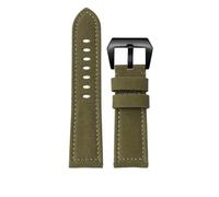 NBCNZCTSAS Fit for Panerai Fit for Fossil Fit for Breitling Bracelet de montre en toile double face 24mm Bracelet de montre rétro for hommes Bracelet épais en bas(B Army Green black)