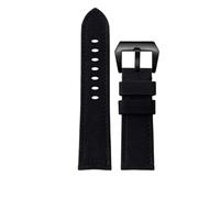 NBCNZCTSAS Fit for Panerai Fit for Fossil Fit for Breitling Bracelet de montre en toile double face 24mm Bracelet de montre rétro for hommes Bracelet épais en bas(Black black buckle)