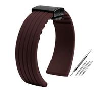 NBCNZCTSAS Fit for Seiko Fit for Fossil Fit for Omega Fit for Citizen Fit for MIDO Bracelet en silicone Hommes Sport Étanche 20mm 22mm Orange Rayures verticales Motif de pneu Bande Wath(Brown black bu