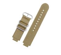NBCNZCTSAS Fit For TIMEX Fit For Tidal 24*16mm Bracelet de montre en toile T2N721 T2N720 TW2T76500 TW2T76300 bracelet de montre for hommes en toile de nylon imperméable Vis gratuite(Khaki-Silver Buckl