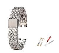 NBCNZCTSAS GC Notch - Bracelet tissé Milan, adapté au Bracelet de montre en acier fin solide g-ucci YA141401 YA141505, Bracelet de montre for femme(White-silver)