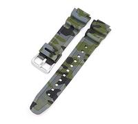 NBCNZCTSAS Groupe de montre de 18 mm AQ-S810W AE-1000W AE-1200/1300 SGW-300 STRAP MEN CAMOUFLAGE Silicone en caoutchouc bracelet accessoires ajustés for Casio(Army Green silver)