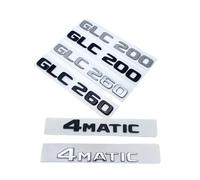NBCNZCTSAS Lettres Noires chromées ABS 3D GLC260 GLC300 GLC350 GLC220d GLC350e 4Matic Emblème adapté for Mercedes Fit for Benz GLC X253 Autocollant de Logo de Coffre de Voiture(Silver,GLC250)