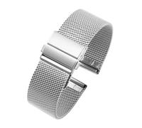 NBCNZCTSAS Maille adaptée for Bracelet de montre for boucle milanaise Bracelet en acier inoxydable argent noir Bracelet de montre fermoir déployant 16mm 18mm 20mm 22mm 24mm(Steel color,20mm)