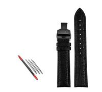NBCNZCTSAS Peau d'autruche Fit for IWC Fit for Bertolfino Fit for portugais Fit for chronographe montre-bracelet Fit for Green Sea King bracelet de montre en cuir bracelet de montre 20(A-black-black,2