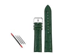 NBCNZCTSAS Peau d'autruche Fit for IWC Fit for Bertolfino Fit for portugais Fit for chronographe montre-bracelet Fit for Green Sea King bracelet de montre en cuir bracelet de montre 20(B-green-silver,