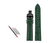 NBCNZCTSAS Peau d'autruche Fit for IWC Fit for Bertolfino Fit for portugais Fit for chronographe montre-bracelet Fit for Green Sea King bracelet de montre en cuir bracelet de montre 20(A-green-black,2
