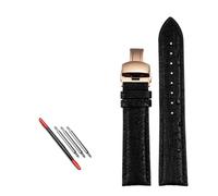 NBCNZCTSAS Peau d'autruche Fit for IWC Fit for Bertolfino Fit for portugais Fit for chronographe montre-bracelet Fit for Green Sea King bracelet de montre en cuir bracelet de montre 20(A-black-rose go