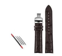 NBCNZCTSAS Peau d'autruche Fit for IWC Fit for Bertolfino Fit for portugais Fit for chronographe montre-bracelet Fit for Green Sea King bracelet de montre en cuir bracelet de montre 20(A-brown-silver,