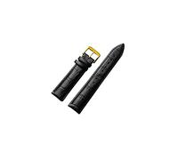 NBCNZCTSAS Regarder 22mm Cuir Watchbands 16mm 18mm 20mm Noir Marron Femmes Hommes Regardez la courroie de bracelet for boucle(Gold-black,22mm)